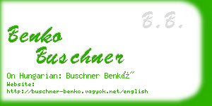benko buschner business card
